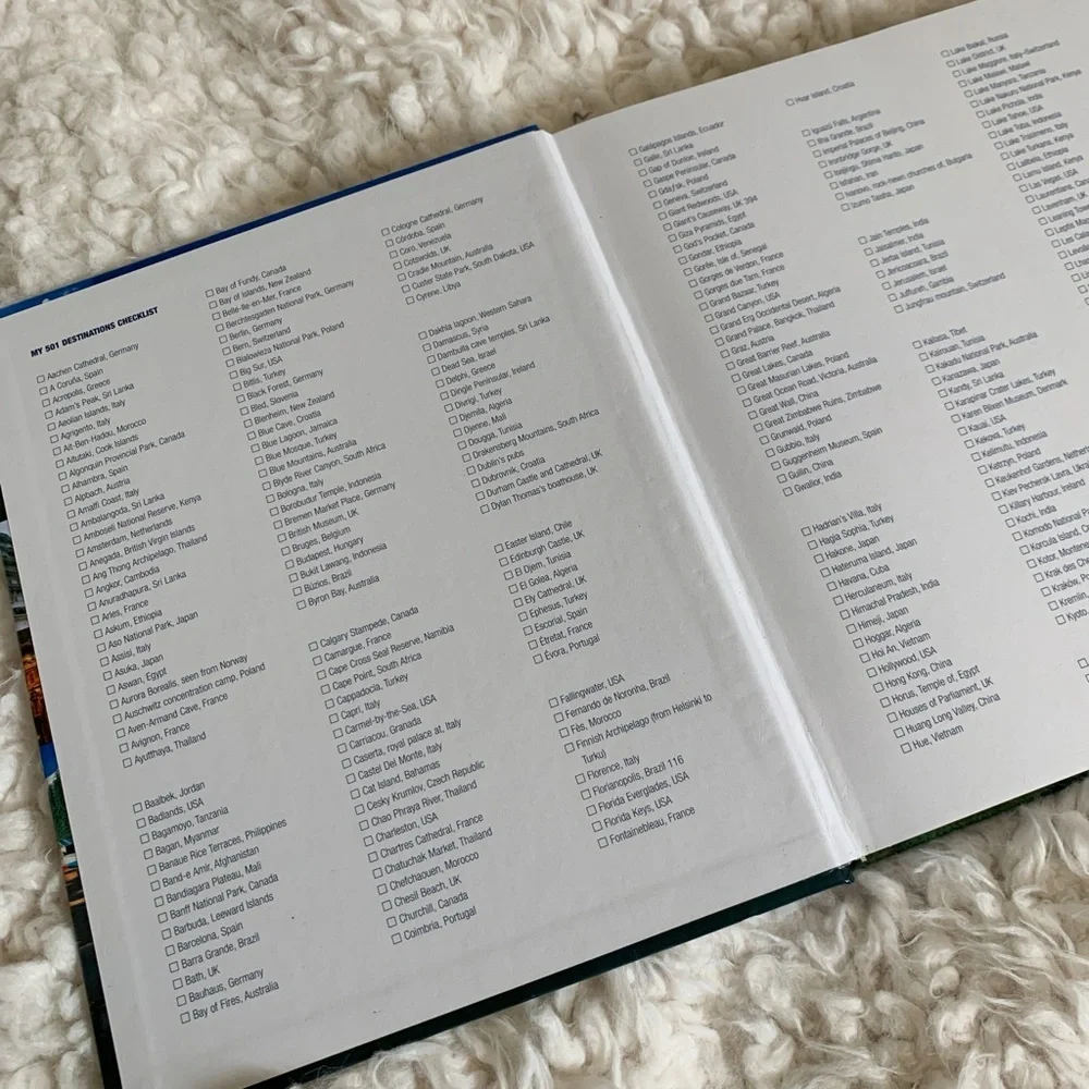 501 Must-Visit Destinations Beautiful Thick Colorful Coffee Table Book